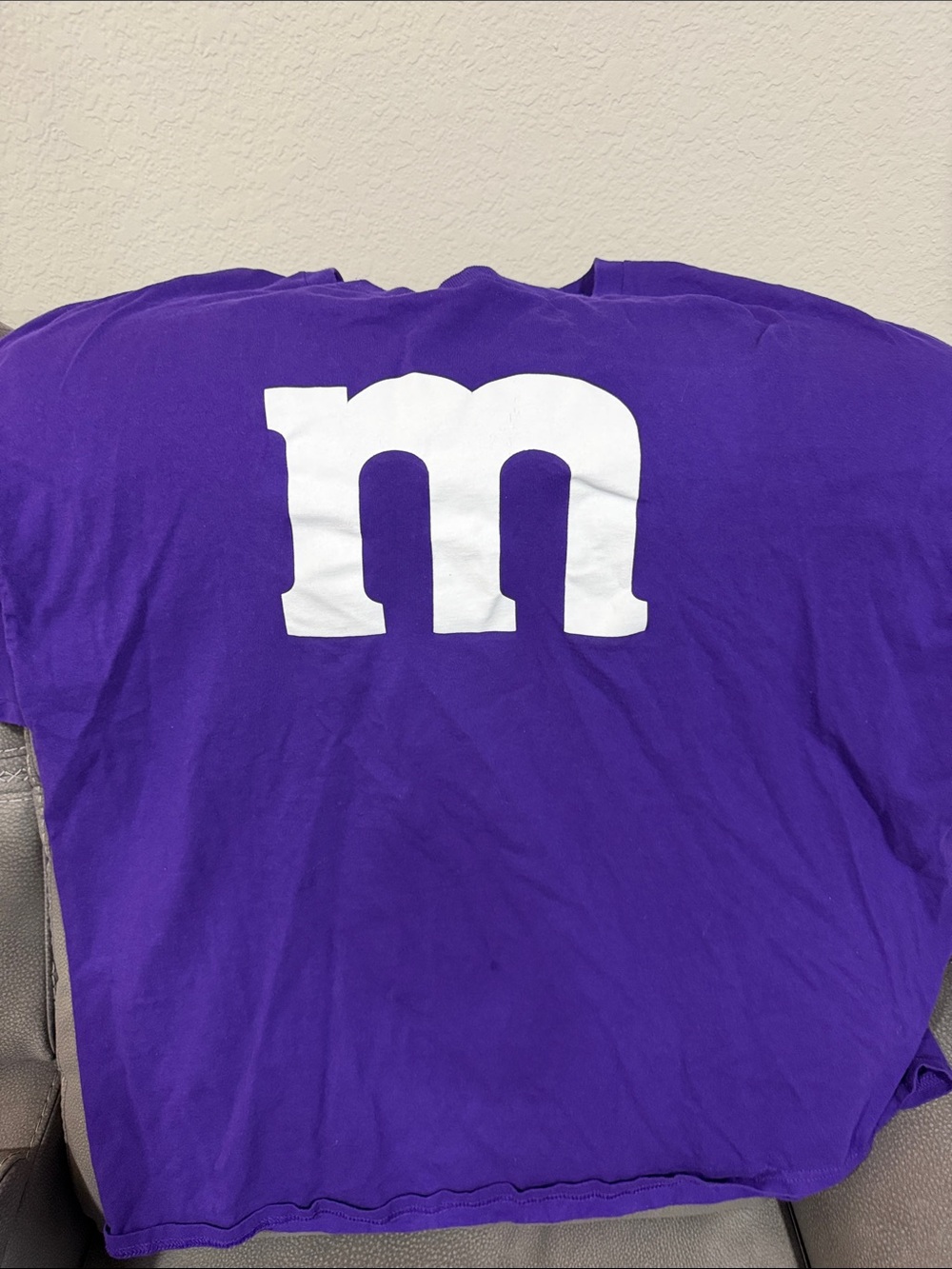 Gildan Purple Short Sleeve Tee with White "m" Graphic